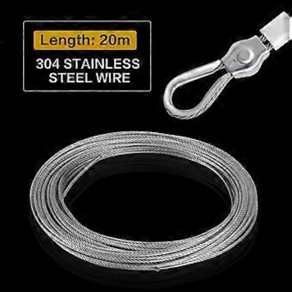 1 stk. 20 m 304 rustfrit stål kabel wire reb hård ståltråd til fiskeri løft 2,5 mm