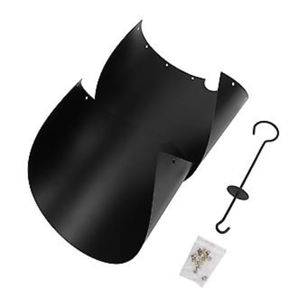 Ekorre Flapper Professionell Galvaniserat Stål Förhindrar Stöld Ekorre Barriär för Fågelmatare Svart Skruvstil (PVC-material, med Krok)