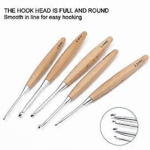 11 stk. Heklenåler 3,0 mm–12 mm, heklenåler med trehåndtak, enkelthode heklenåler, heklenåler