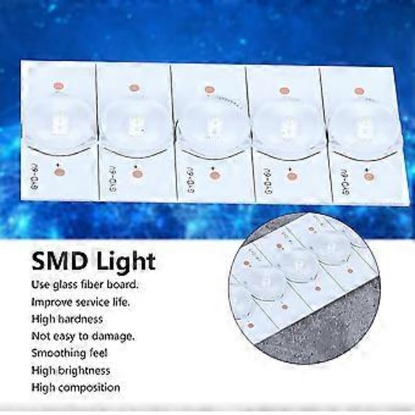20 stk. SMD Lys Perle Glasfiberplade Optisk Linse Filter med Ledning 6V til TV Reparation 20 stk.