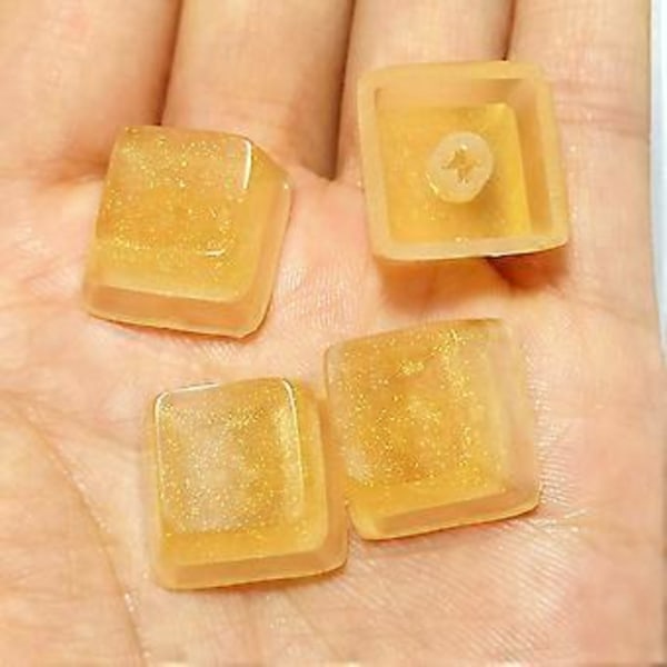 Tilpassede Resin Keycaps OEM R4 Profil med Bakgrunnsbelysning for Mekanisk Tastatur Gjennomsiktig Gul for Key Cap Personlig Ke