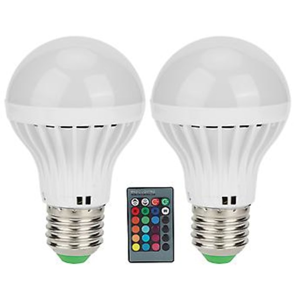 2 kpl E27 3W RGB-lamppu Värinvaihtolamppu Valo Kodin valaistus Kaukosäätimellä 85V‑265V