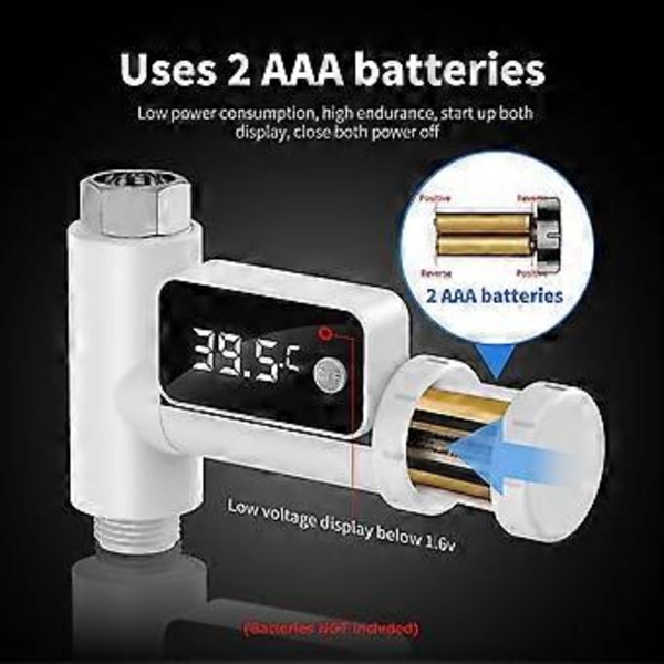 LED Digital Duschtermometer 0~100℃ (41~185℉) Baby Bad Vattentemperaturmätare 360-graders Roterande Display Celsius/Fahrenheit Omkopplingsbar För Barn
