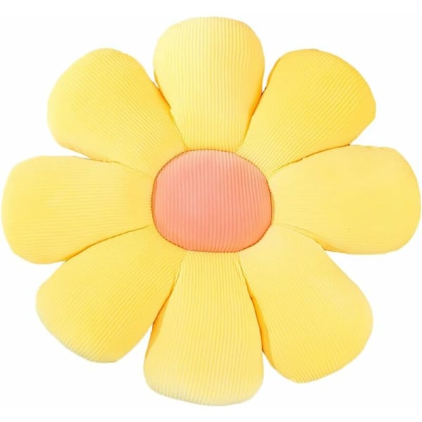 Flower-Shaped Throw Pillow Cushion Floor Cushion Cushion Office Sedentary Tatami Car Butt Cushion-40 cm Yellow