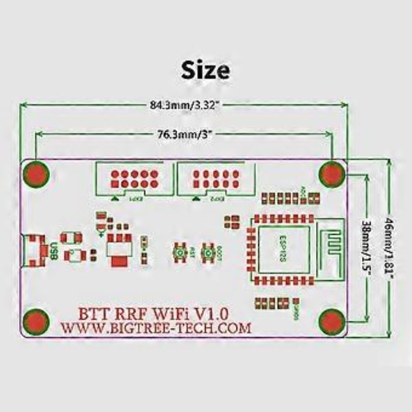 3D-skriverdeler BTT RRF WIFI V1.0 Utvidelsesmodul Duet 2 Wifi Firmware for SKR V1.3 SKR V1.4 Turbo Hovedkort
