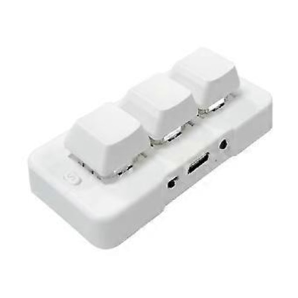 MK321G 3-knapps Mini Anpassningsbart Mekaniskt Tangentbord Blå Switch USB & 2.4G Trådlöst Dual-Mode för OSU Spel Multimedia Vit