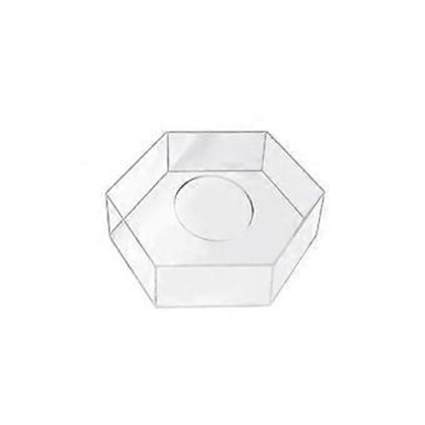 Akryl Tårtbricka Hexagonal Tårtfat DIY Tårtpåfyllningsbar Skiva Bas Klar Tårtställ Dekorationsverktyg 15X15X10CM