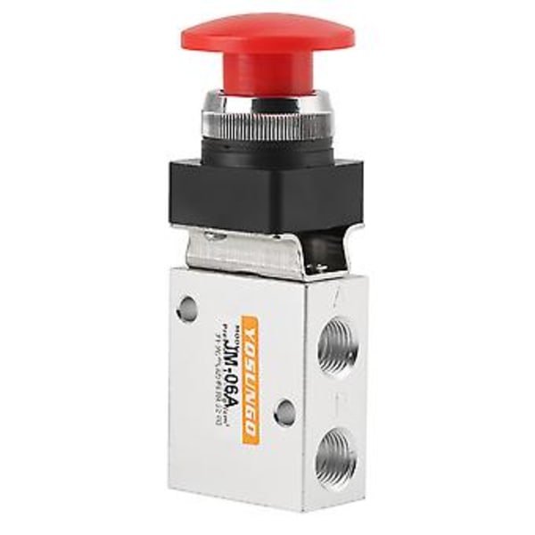 Aluminium Röd Platt Knapp Direktverkande Rc1 /4 Pneumatisk Mekanisk Ventil
