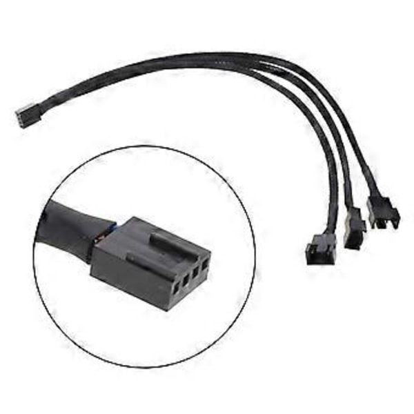 Bundkort 1 til 3 port PWM Fan 3 Pin Køleventilator Hub Forlænger Splitter Kabel