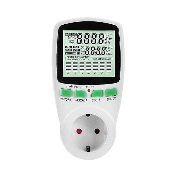230Vac 16a 3680w digital wattmätare uttag el wattmeter effektanalysator elektronisk energimätare mätuttag uttag
