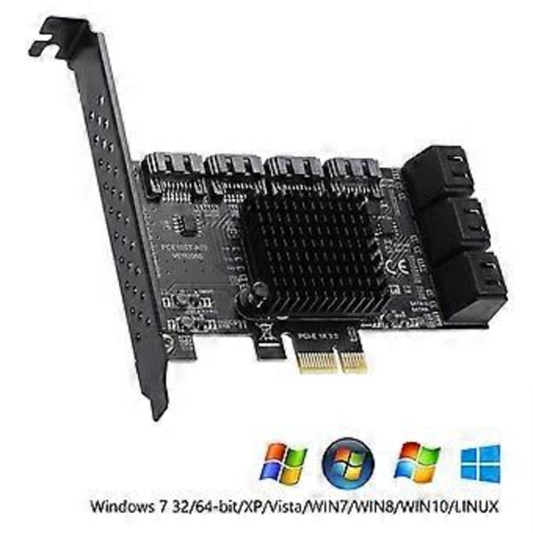 PCIe - SATA3.0 10-Port SATA III 6Gbps -ohjainkortti PCI Expressille