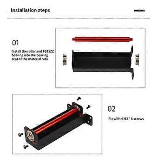 Komplett Filamentholder Stativ for 3D-utskriftsmaterialer Brakett for PETG