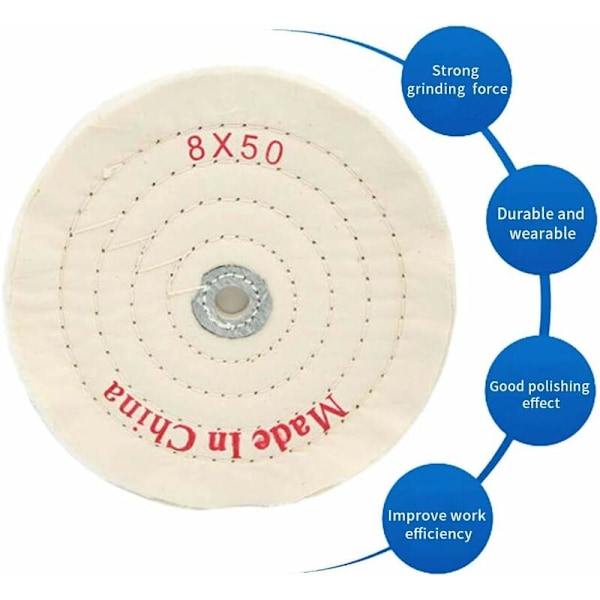 Poleringsskiva Slipskiva Polerduksskiva Vit Pärlskiva Vit Bomullsskiva 2PCS (4 tum (100MM) hål 4MM)