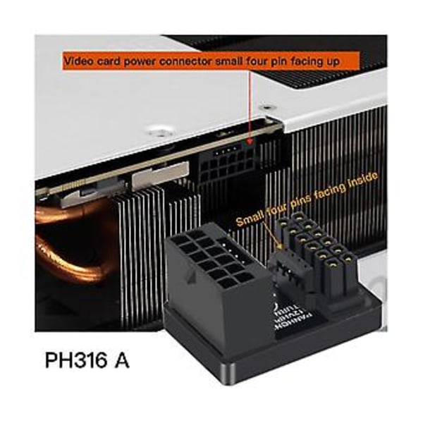 Grafikkort GPU Adapter 180 Graders U-vending Konnektor 12+4p 16p Til 16p Til Stationær Cha