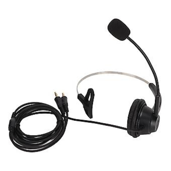 H360‑PC PC Monauralt Headset Ledningsført Enkelt Øre Headset med 3-sektions dobbelt 3,5 mm stik og støjreducerende mikrofon