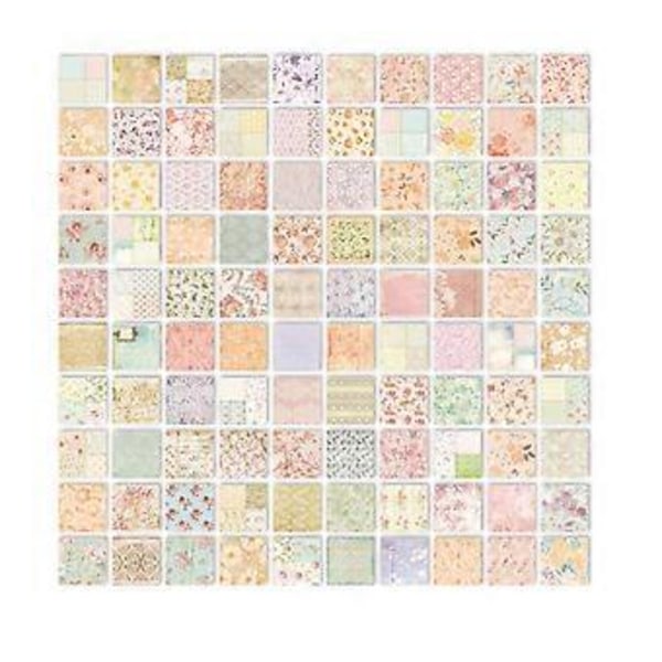 Blom- och växtscrapbookpapper - 200 ark för DIY-journalföring och hantverk, Typ 2