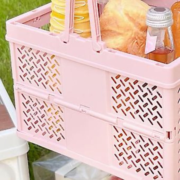 Sammenklappelig picnic-kurv, Sammenklappelig picnic-kurv Stabelbar lille indkøbskurv Sammenklappelig plastik picnic-kurv Smart funktionalitet