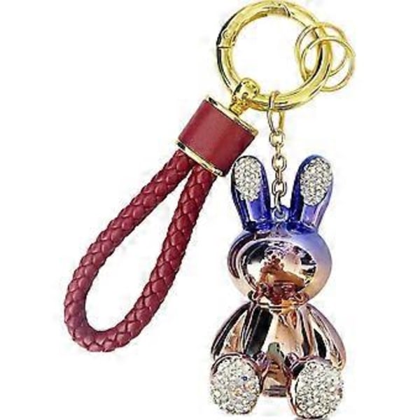 Pupukaniinin avaimenperä, söpö kaulanauha, bling-autoilutarvikkeet naisille, tytöille, miehille, lahjat, kawaii-rannekoru, lompakko, reppu, avaimenperäkorut