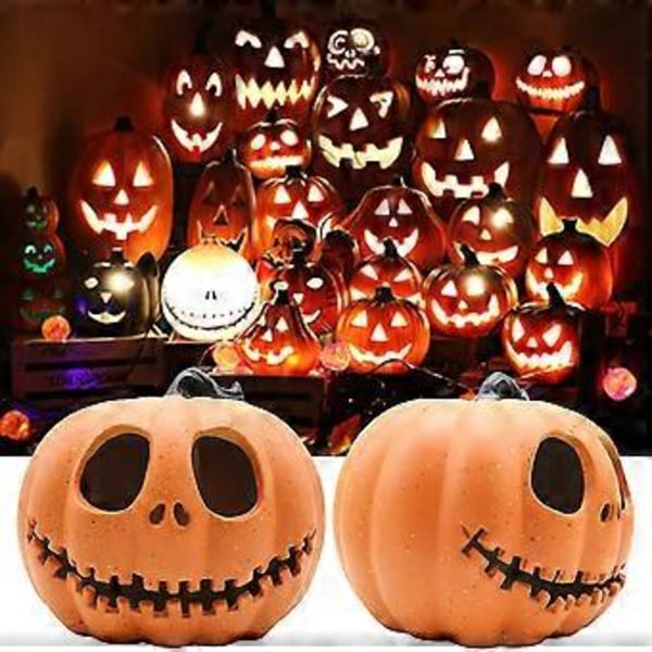 Gresskarlykt Iøynefallende Legg Til Atmosfære Plast Halloween Led Gresskarlykt For Hjemmet