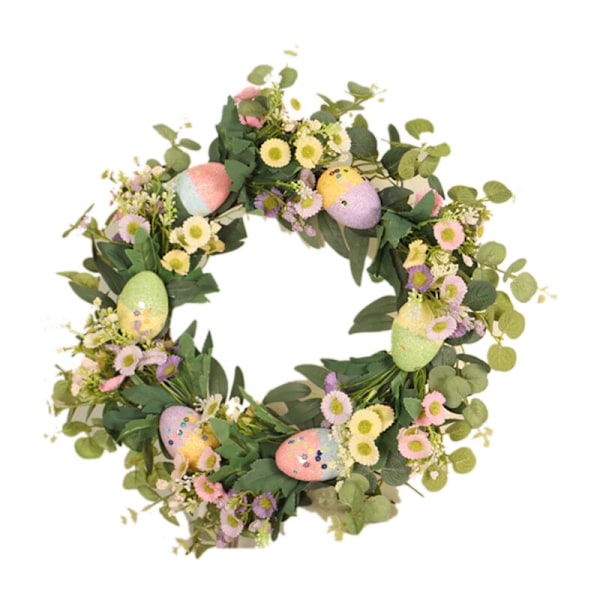 Påsksimulering Ägg Eukalyptuskrans Konstgjorda Blommor Blad DIY Barn Present Bröllopsdekoration Födelsedag Begs