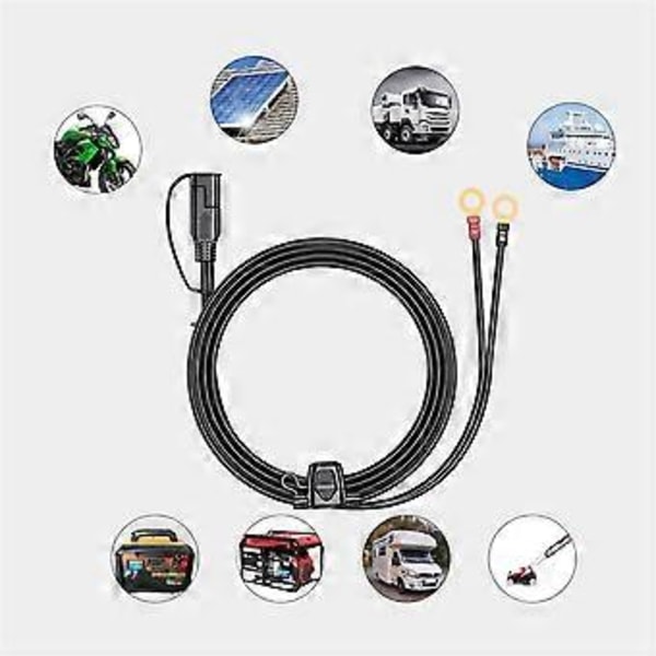 12-24V 18AWG SAE 2-stifts snabbkoppling till O-ring Terminal Kabelanslutningssladd för Batteriladdare