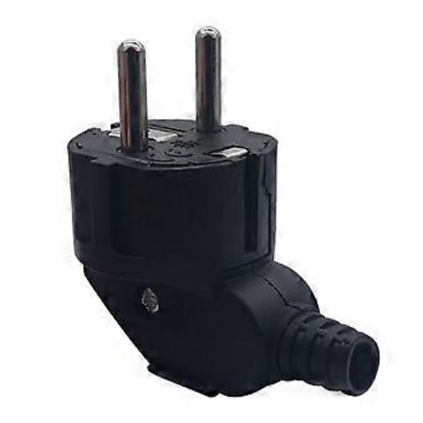 16A 4.8mm AC Elektrisk Strøm Ledningsplugg Mannlig for Ledningskontakter Skjøteledning Kobling 6 Stykker Svart EU Plugg