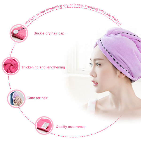Hårhåndklæder til kvinder, 3-pak super bløde absorberende mikrofiber turbaner twist hår wrap mørkeblå + mørk lilla + mørk pink