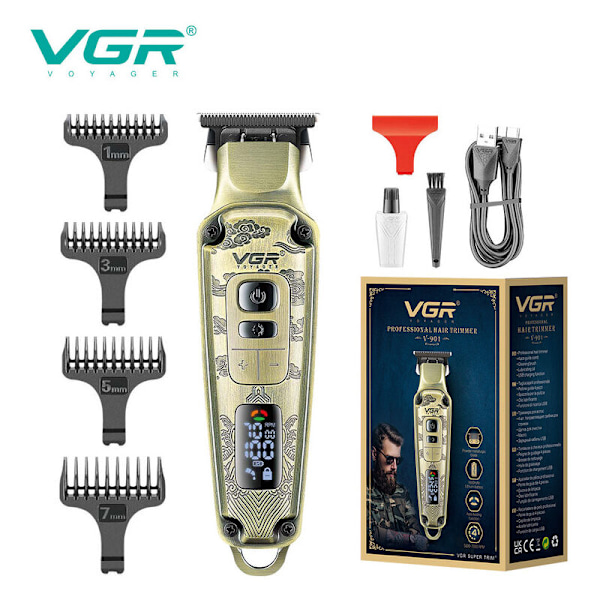 VGR Hair Clipper Rechargeable Hair Trimmer Cordless Hair Trimmer Digital Display Hair Trimmer For Men V-901