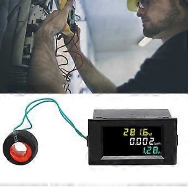 AC LED Strømovervågning Høj Nøjagtighed Multifunktionel Digital Voltmeter Strøm Energimåler AC380V