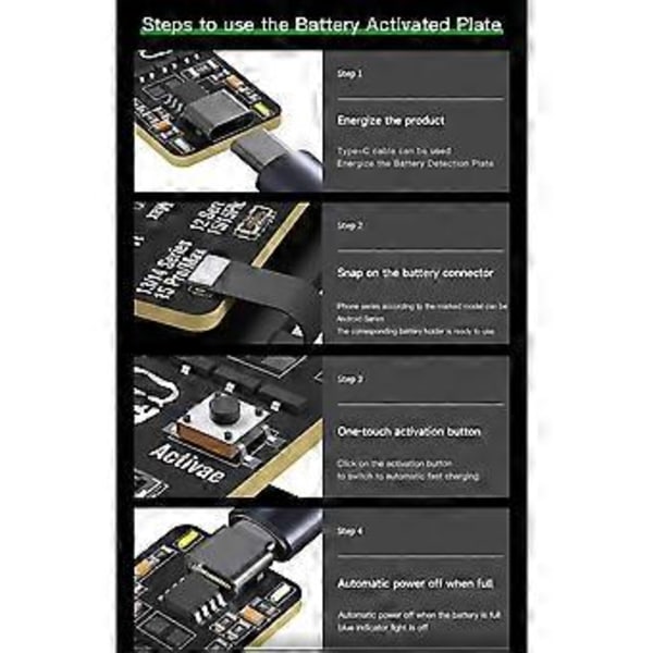 MECHANIC F018 Batteri Aktiv Panel Snabb Laddningsdetekteringskort för Android Telefon Batteriaktivering