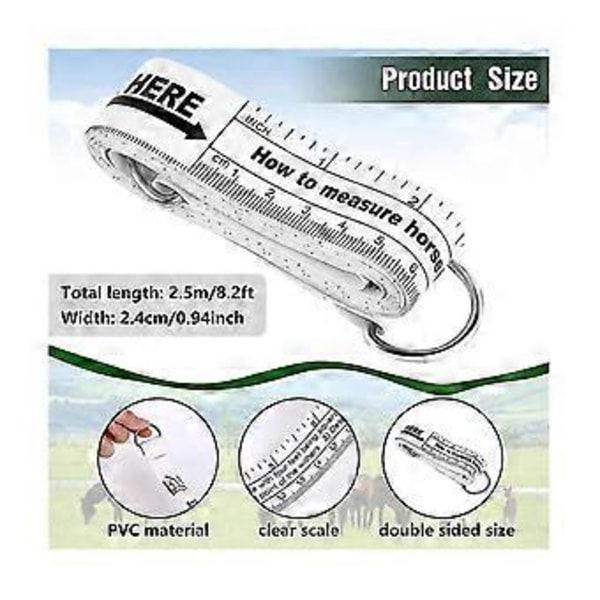 Häst Höjd Vikt Måttband Häst Måttband Pvc Häst Mätsticka Boskap Kroppsmätning Till