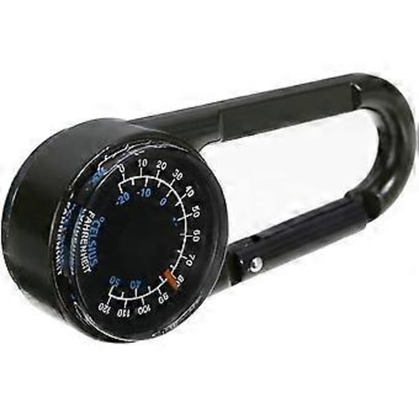 1kpl Kompassi Retkeily Kiipeily Vaellus Mini Metalli 3-in-1 Monitoiminen Karabiner Kompassi Lämpömittari Snap Hook Avaimenperä Kompassi Ulkokiipeily Selviytyminen