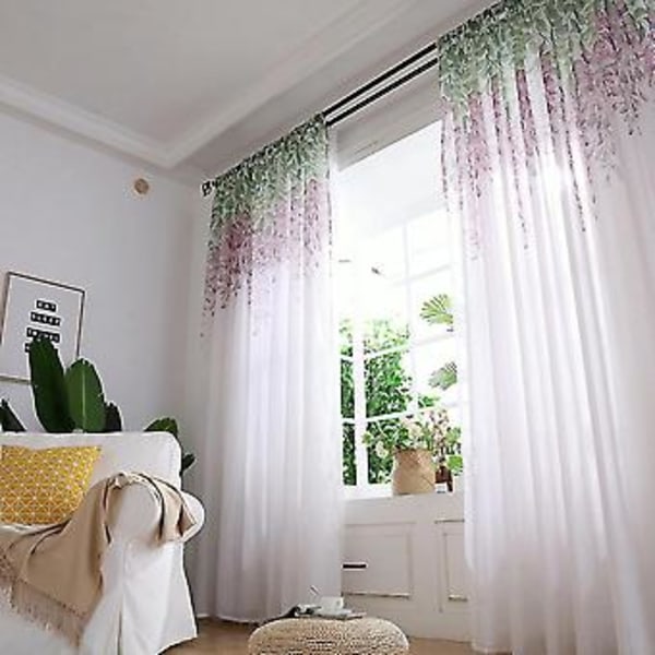 Polyester Fönsterkappa Voile Sovrum Vardagsrum Dekor (Lila)