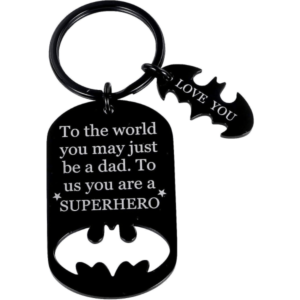 Dad Is My Superhero Batman nøkkelring - Perfekt gave til pappa, stilig og meningsfull
