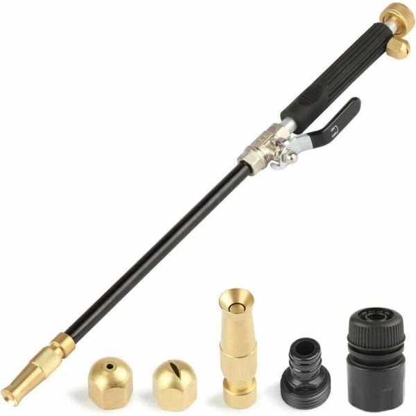 Jet High Pressure Washer, High Pressure Hose Nozzle, Pressure Washer Lance, Expandable Garden Hose End, Window Cleaning Sprayer (Adjustable + Black)