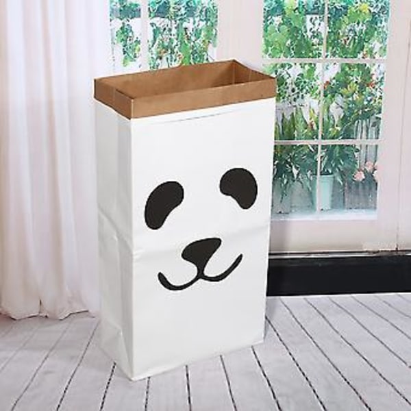 Kraftpapir Børneværelse Opbevaringspose Organizer Vasketøjsposer Til Legetøj Og Baby Tøj Panda