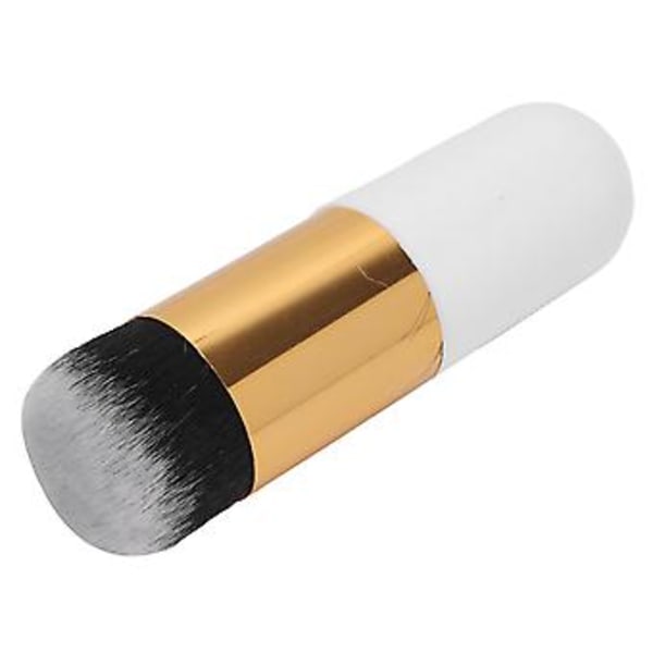 Foundation Makeup Brush Profesjonell Kosmetisk Flytende Blandings Blush Flytende Pudderbørste for Daglig Sminke Hvit Gull