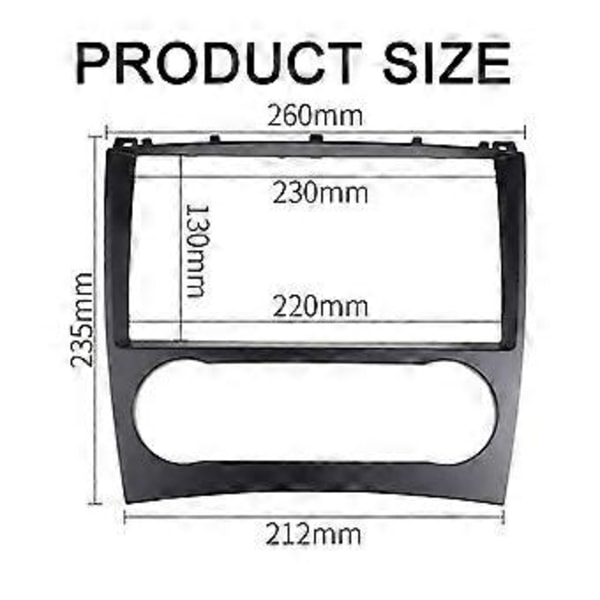 9-tommers bilramme-fasader for C-klasse W203/ W203 Radio GPS Android Audio Dash Panel Kit