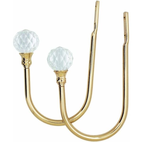 Gardinstångshållare Väggkrokar U Metall Gardinstångshållare, Metall Gardin 2 Pack (Liten, Guld)
