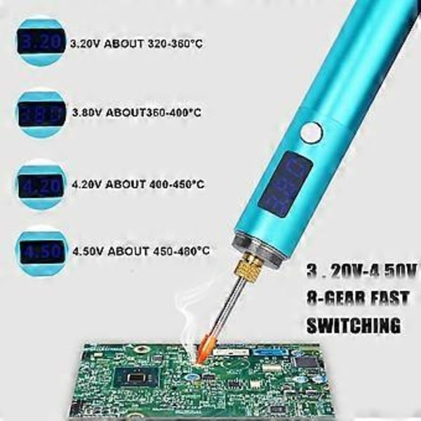 USB Tehokas Nopea Lämmitys Langaton Juotoskolvi Ladattava Juotoskolvi Lämpötila LED-näytöllä Kärki-B