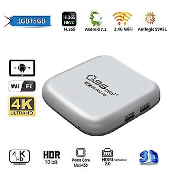 Q96 Mini TV Box 5G + Wifi TV Box Amlogic S905w 4-ydin 64bit 4gb + 32gb Wifi-soitin