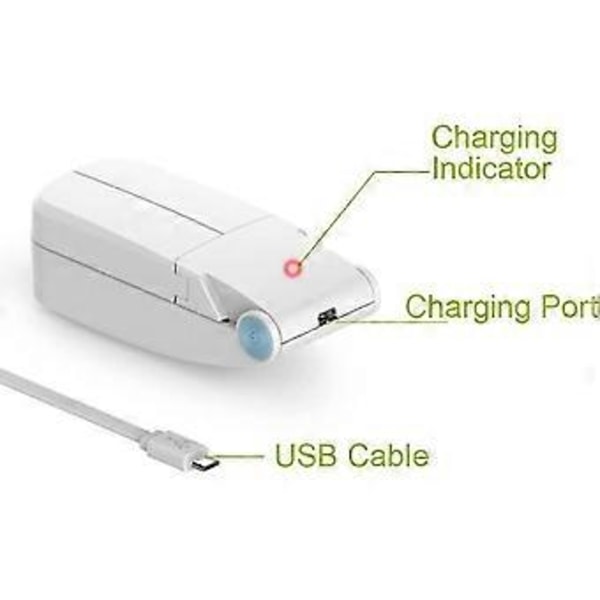 Kannettava käsituuletin kahdella päällä, 500 mAh, USB-ladattava, pieni taskutuuletin, valkoinen