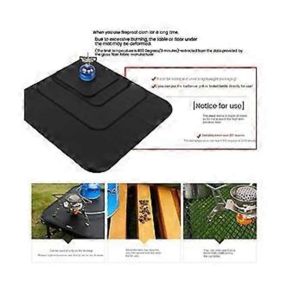 Brandsäker duk för utomhuscamping, picknick, grillning, skyddsmatta, grillutrustning 450x370mm