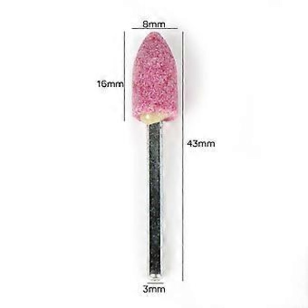 10 stk. slipestein for tilbehør, slipesteinhode for roterende verktøy - Form rosa