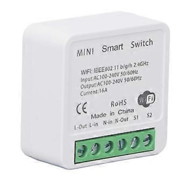 Smart WiFi Switch Modul Mini Fjernbetjening Afbryder til Husholdningsapparater AC100240V