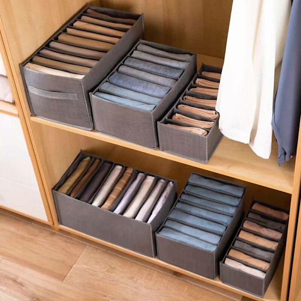 Skapskuff Organizer for T-skjorter Jeans Skjorter Garderobe Organiseringssystem Oppbevaringsboks A