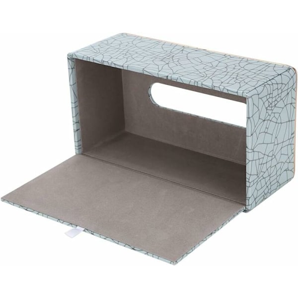 Rektangulär läder servettbox (polgrön - is sprickor mönster) - Fei Yu