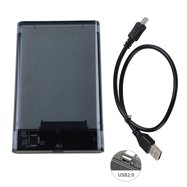 Hdd-hölje Sata till Usb3.1/3.0/2.0 2.5 Extern hårddiskfodral Transparent