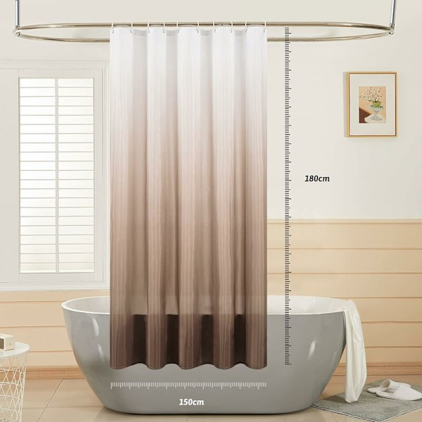 Bruseforhæng Vandtæt Polyester Tekstil Badeforhæng 150x180cm Mugbestandig Gradient Brun
