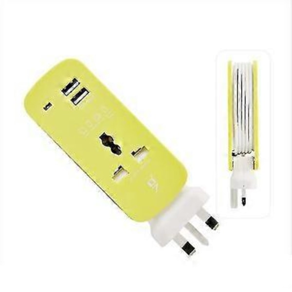 Kestävä pistorasia USB-latausporteilla ja ylijännitesuojalla, vihreä